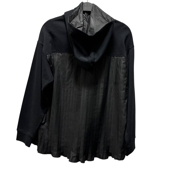 Zara Womens Black Pleated Back Hoodie Sweatshirt With Kangaroo Pocket Size M - Picture 2 of 9